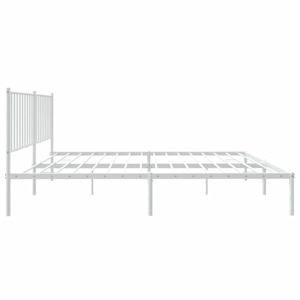 Sengeramme i metall med sengegavl hvit 160x200 cm