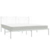 Sengeramme i metall med hodegavl hvit 183x213 cm