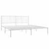 Sengeramme i metall med hodegavl hvit 183x213 cm