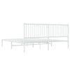 Sengeramme i metall med hodegavl hvit 183x213 cm