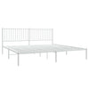 Sengeramme i metall med hodegavl hvit 193x203 cm