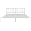 Sengeramme i metall med hodegavl hvit 193x203 cm