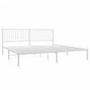 Sengeramme i metall med sengegavl hvit 200x200 cm