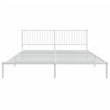 Sengeramme i metall med sengegavl hvit 200x200 cm