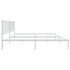 Sengeramme i metall med sengegavl hvit 200x200 cm