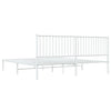 Sengeramme i metall med sengegavl hvit 200x200 cm