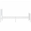 Sengeramme i metall med hode- og fotgavl hvit 90x200 cm
