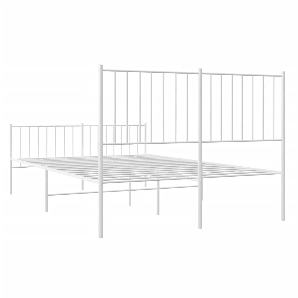 Sengeramme i metall med hode- og fotgavl hvit 120x190 cm