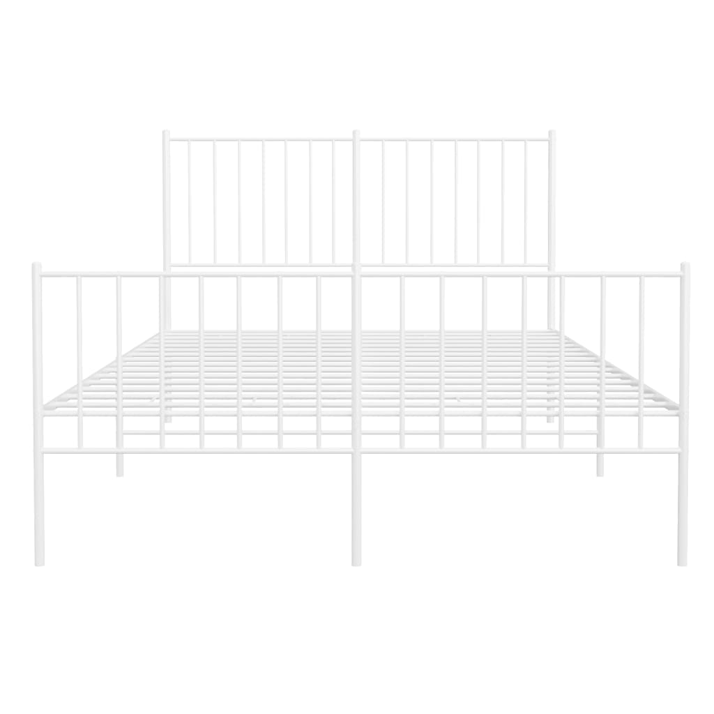 Sengeramme i metall med hode- og fotgavl hvit 120x200 cm