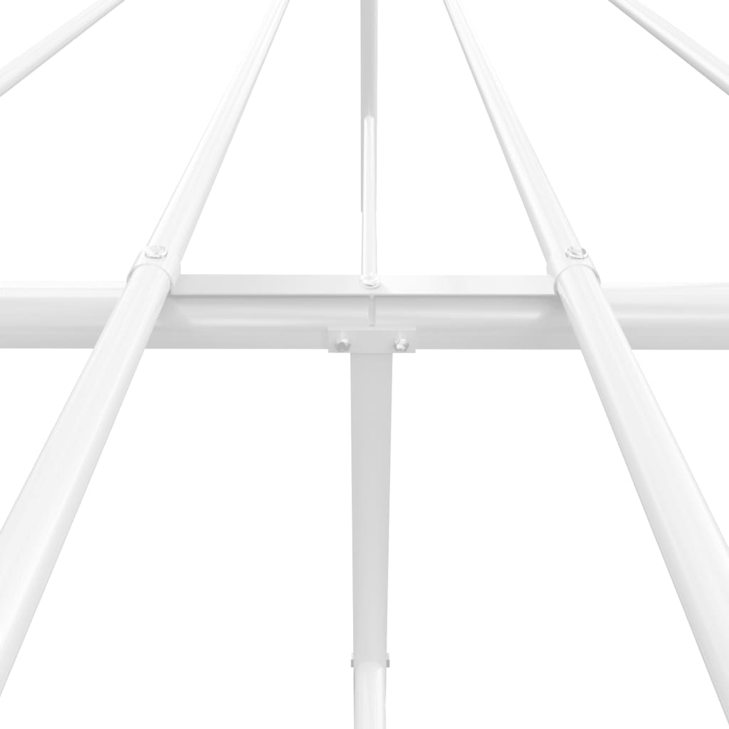 Sengeramme i metall med hode- og fotgavl hvit 120x200 cm