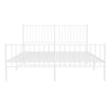 Sengeramme i metall med hode- og fotgavl hvit 150x200 cm