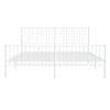 Sengeramme i metall med hode- og fotgavl hvit 183x213 cm