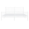 Sengeramme i metall med hode- og fotgavl hvit 200x200 cm