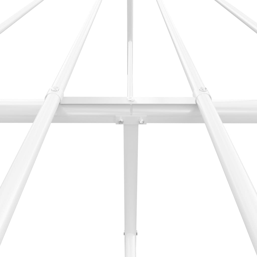 Sengeramme i metall med hode- og fotgavl hvit 200x200 cm
