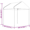 Paviljong med tak hvit 2,28x2,23x2,69 m polyetylen