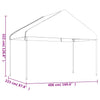 Paviljong med tak hvit 4,08x2,23x3,22 m polyetylen