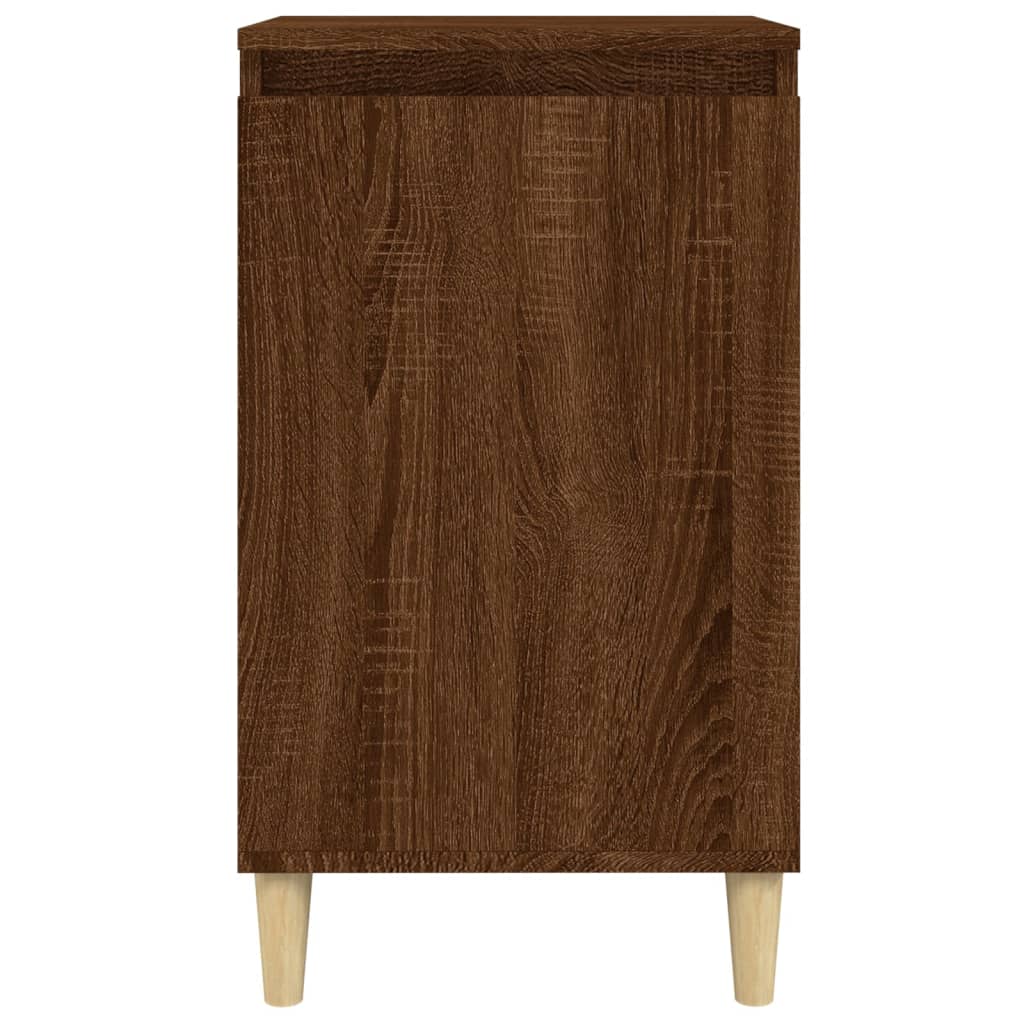 Nattbord 2 stk brun eik 40x35x70 cm konstruert tre