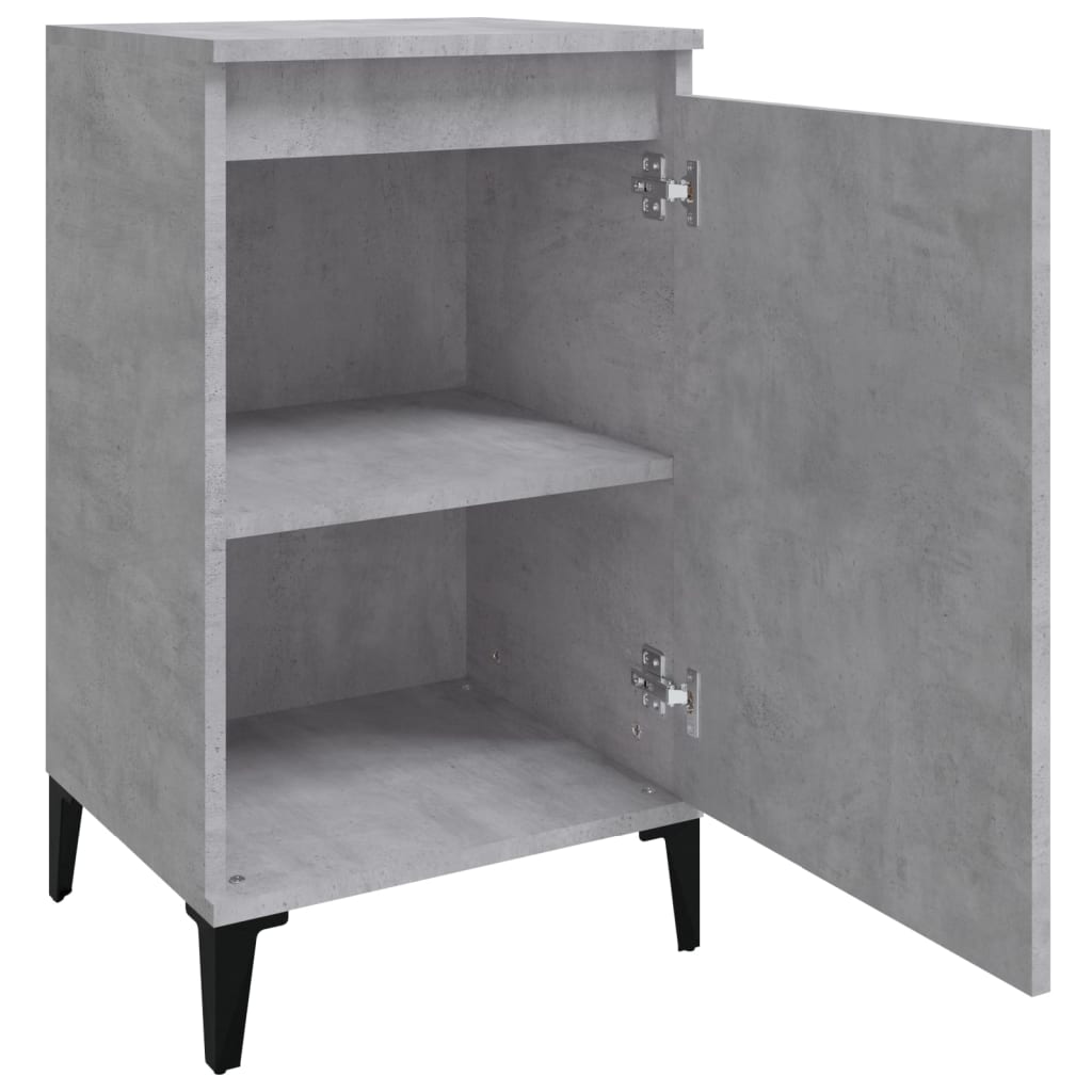 Nattbord 2 stk betonggrå 40x35x70 cm konstruert tre