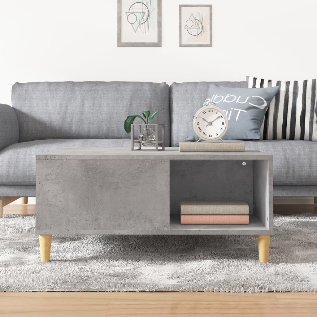Salongbord betonggrå 80x80x36,5 cm konstruert tre