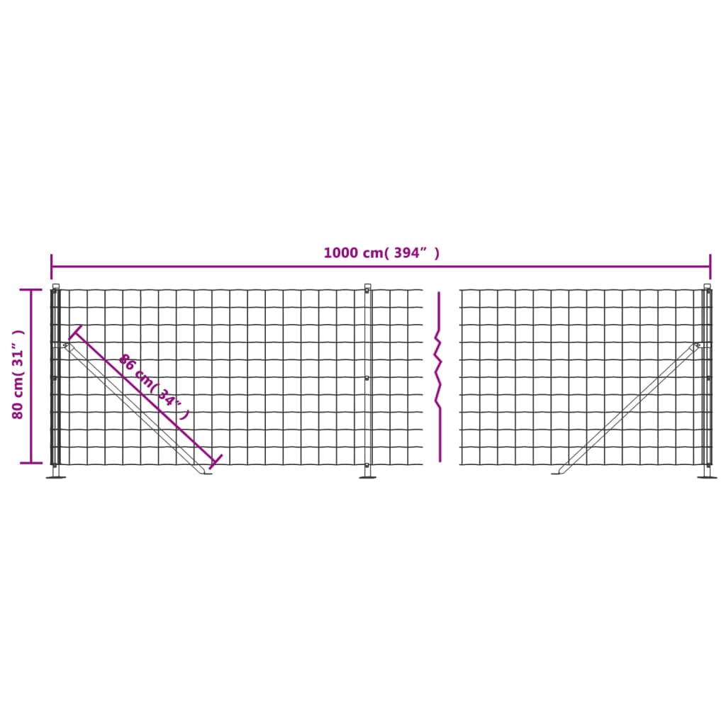 Nettinggjerde med flens grønn 0,8x10 m