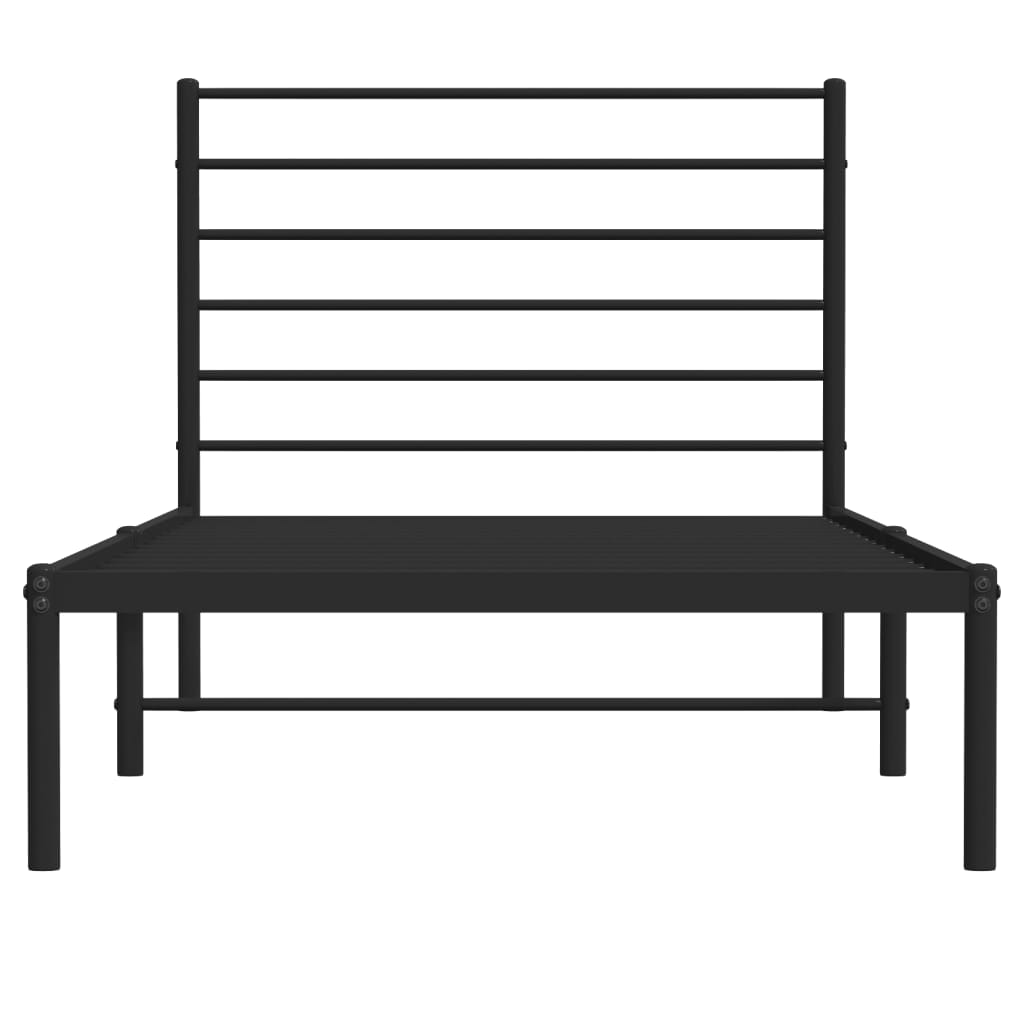 Sengeramme i metall med hodegavl svart 100x190 cm