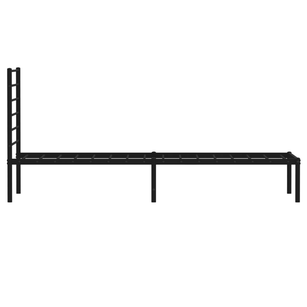 Sengeramme i metall med hodegavl svart 100x190 cm