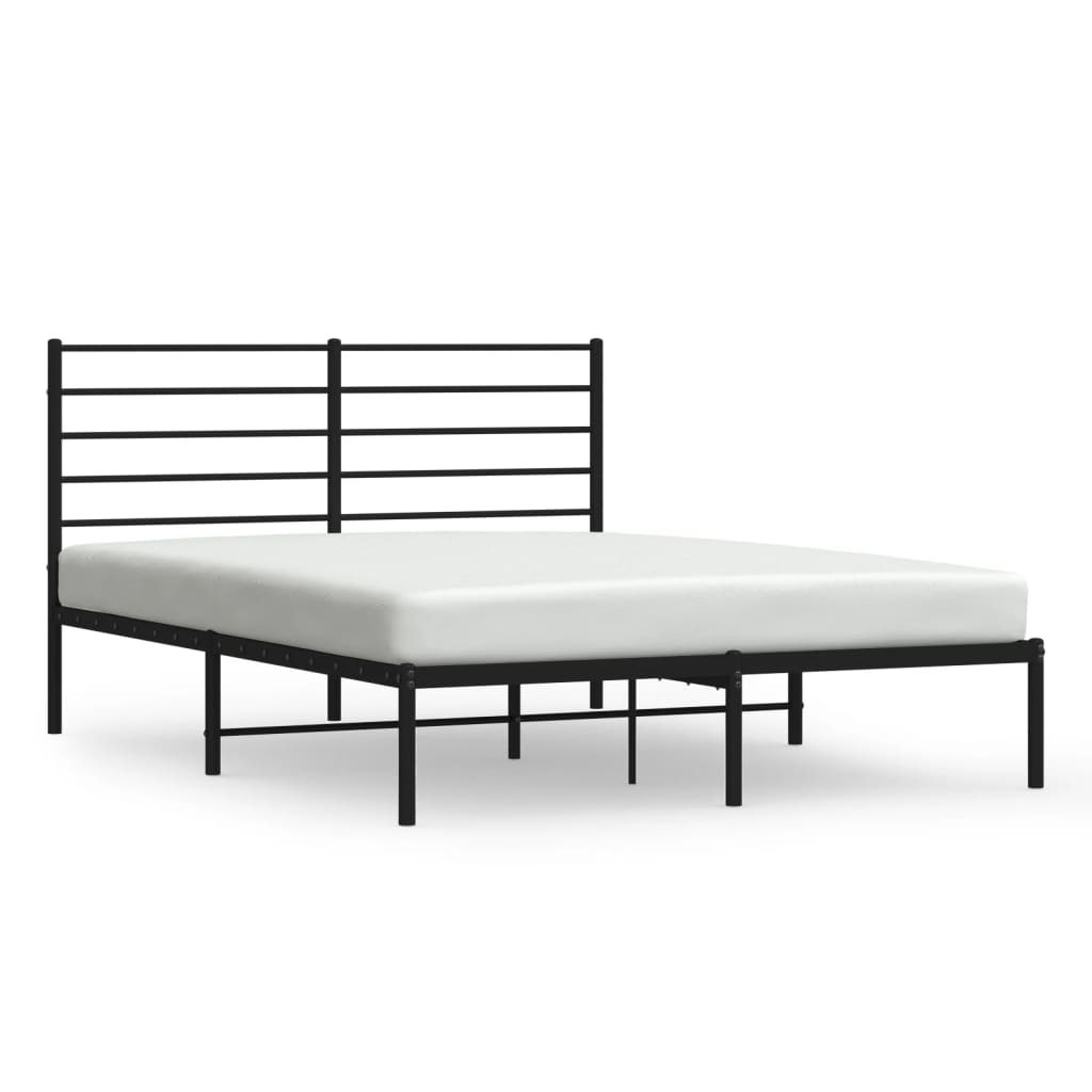 Sengeramme i metall med hodegavl svart 120x190 cm