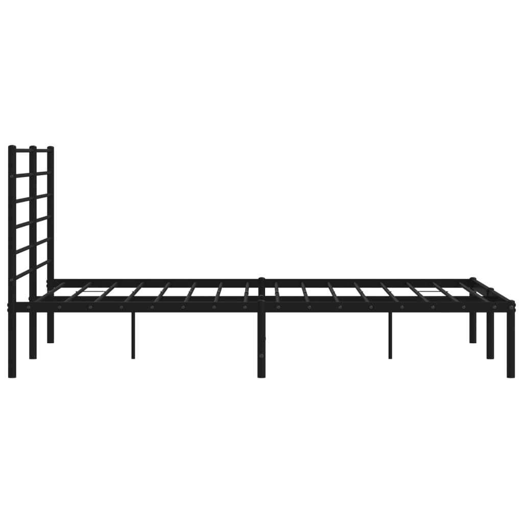 Sengeramme i metall med sengegavl svart 120x200 cm