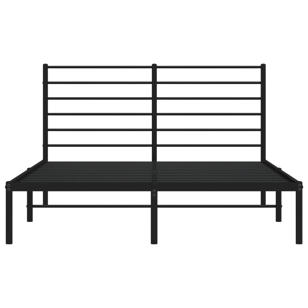 Sengeramme i metall med hodegavl svart 135x190 cm