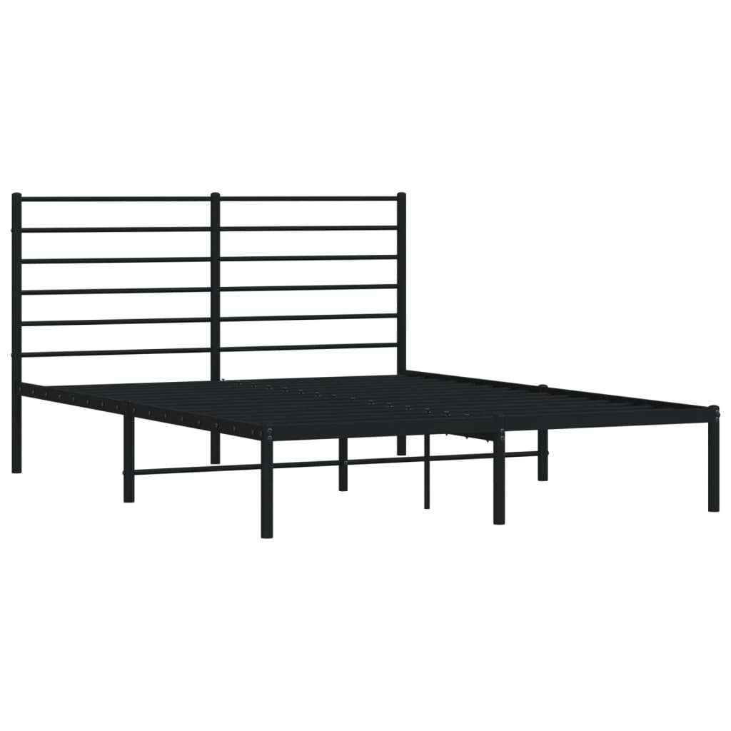 Sengeramme i metall med hodegavl svart 140x190 cm