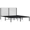Sengeramme i metall med hodegavl svart 140x190 cm