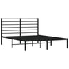 Sengeramme i metall med sengegavl svart 140x200 cm