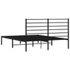 Sengeramme i metall med sengegavl svart 140x200 cm