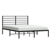 Sengeramme i metall med sengegavl svart 150x200 cm