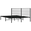 Sengeramme i metall med sengegavl svart 150x200 cm