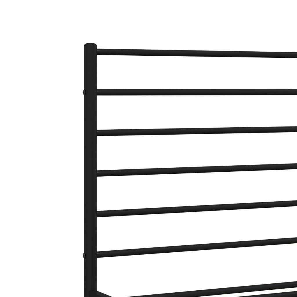 Sengeramme i metall med sengegavl svart 150x200 cm