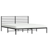 Sengeramme i metall med sengegavl svart 200x200 cm