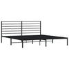 Sengeramme i metall med sengegavl svart 200x200 cm