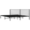 Sengeramme i metall med sengegavl svart 200x200 cm