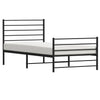 Sengeramme i metall med hode- og fotgavl svart 75x190 cm