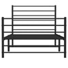 Sengeramme i metall med hode- og fotgavl svart 75x190 cm