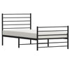 Sengeramme i metall med hode- og fotgavl svart 107x203 cm