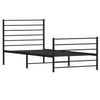 Sengeramme i metall med hode- og fotgavl svart 107x203 cm