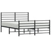 Sengeramme i metall med hode- og fotgavl svart 135x190 cm