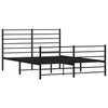 Sengeramme i metall med hode- og fotgavl svart 135x190 cm