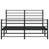 Sengeramme i metall med hode- og fotgavl svart 135x190 cm