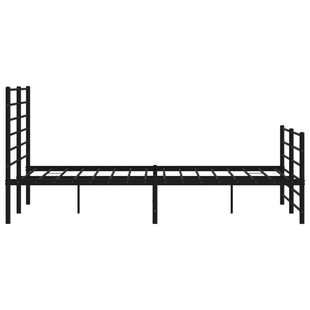 Sengeramme i metall med hode- og fotgavl svart 135x190 cm