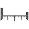 Sengeramme i metall med hode- og fotgavl svart 135x190 cm
