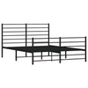 Sengeramme i metall med hode- og fotgavl svart 140x190 cm