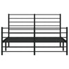Sengeramme i metall med hode- og fotgavl svart 140x190 cm